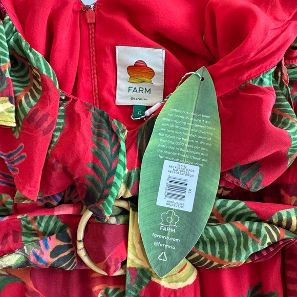 FARM Rio Red Forest Birds Maxi Dress - Picture 11 of 15